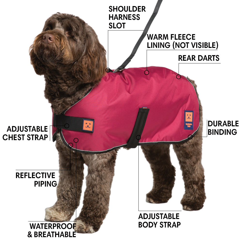 Shower Waterproof Dog Coat Harness Compatible Ginger Ted Ginger Ted Ltd