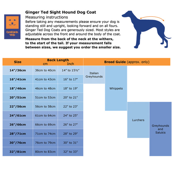 How to measure shop whippet for coat